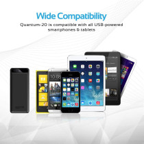 Ultra-Compact 20000mAh Portable charger with Ultra-Fast Charging Dual 2.4A USB Port, Promate Quantum-20 Black