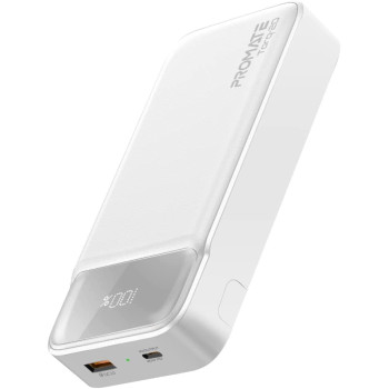 Promate Power Bank, Universal 20000mAh Ultra-Slim Portable Charger with 20W USB-C Power Delivery Port, White