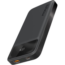 Promate Power Bank, Universal 10000mAh Ultra-Slim Portable Charger with 20W USB-C Power Delivery Port, Torq-10 Black