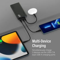 Promate Power Bank, Universal 10000mAh Ultra-Slim Portable Charger, 10W USB-C Input/Output Port, Bolt-10Pro - Black