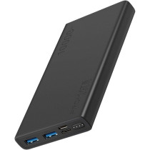 Promate 10000mAh Portable Charger, 2.0A Dual USB Premium Battery Power Bank With Input USB Type-C Port, Bolt-10 (Black)