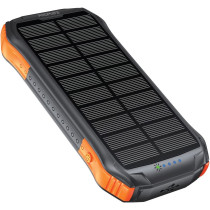 Promate Solar Power Bank, Portable 10000mAh Battery Charger with IP65 Water Resistant, 10W Qi Charger