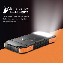 Promate Solar Power Bank, Portable 10000mAh Battery Charger with IP65 Water Resistant, 10W Qi Charger