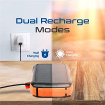 Promate 20000mAh Power Bank, Solar Powered Portable Charger with Wireless Charging, USB-C Power Delivery Port, QC 3.0 Port