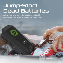 Promate Car Jump Starter Power Bank, 1500A Peak 19200mAh 12V Portable Jump Starter with Built-In 10W