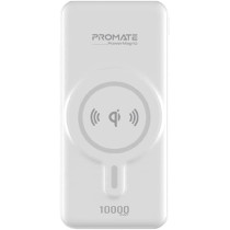 Promate Magnetic Wireless Power Bank, 10000mAh Magnetic 10W Qi Wireless Mag-Safe Battery Pack