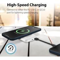 Promate Magnetic Wireless Power Bank, 10000mAh Magnetic 10W Qi Wireless Mag-Safe Battery Pack