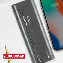 Promate 20000mAh USB-C Power Bank, Ultra-Fast Qualcomm QC 3.0 External Battery Pack with 18W , PowerTank-20 Grey