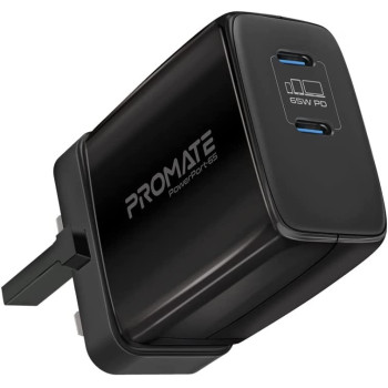 Promate PowerPort 65 Adapter for USB C, Black