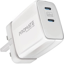 Promate 65W USB-C Power Delivery GaN Charger, Universal Powerful GaN Tech