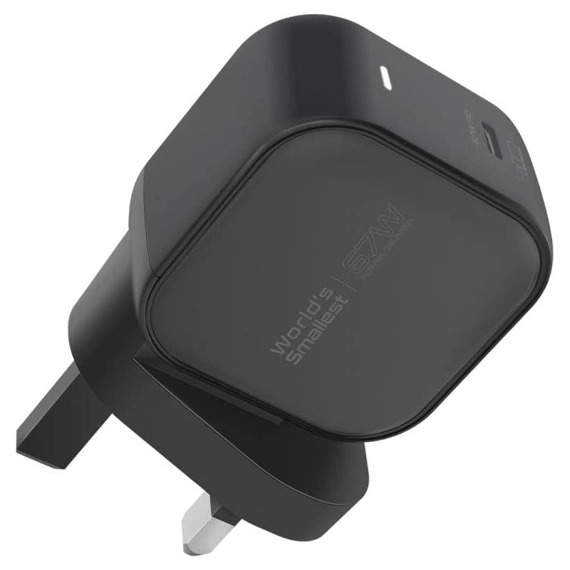 Promate USB-C GaN Charger, Worlds Smallest Type-C Chargeable Laptop Adapter With Fast 67W Power Delivery