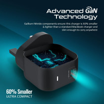 Promate USB-C GaN Charger, Worlds Smallest Type-C Chargeable Laptop Adapter With Fast 67W Power Delivery