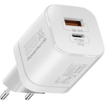 Promate GaN USB-C Charger, Ultra-Compact 33W USB-C Power Delivery Wall Charger, Black