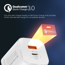 Promate GaN USB-C Charger, Ultra-Compact 33W USB-C Power Delivery Wall Charger, Black