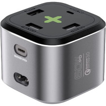 Promate USB-C Charging Station, Multi-Port Hub with 60W/20W Dual USB-C Power Delivery