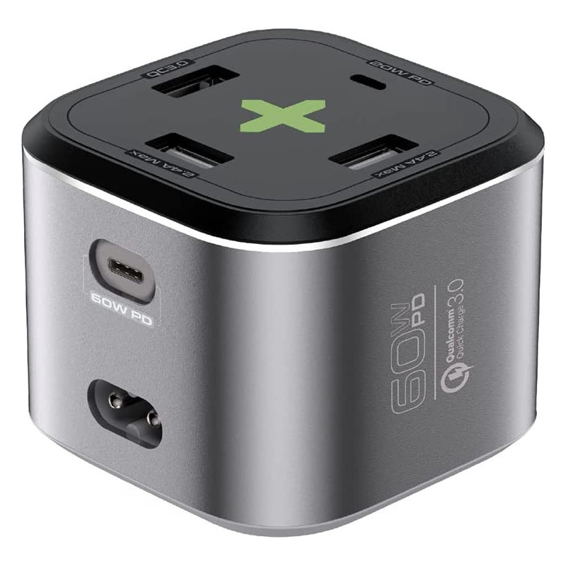 Promate USB-C Charging Station, Multi-Port Hub with 60W/20W Dual USB-C Power Delivery