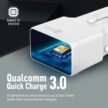 Promate Travel Adapter, All-In-One Charger with 20W Fast USB-C Charging Port, White