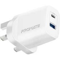 Promate USB-C Adapter, Universal 17W Multi-Port Wall Charger with 5V/3A Type-C Port, White