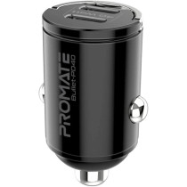 Promate USB-C Car Charger, Ultra-Compact Fast 40W Power Delivery Adapter with Dual USB-C Ports