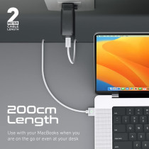 Promate USB-C to Magnetic 3 Cable, High Tensile Ultra-Fast Charging Cable with 140W Power Delivery