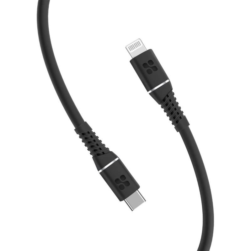 Promate USB-C to Lightning Cable, Apple MFi Certified Lightning Cable with 20W Power Delivery,Black