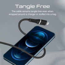 Promate USB-C to Lightning Cable, Apple MFi Certified Lightning Cable with 20W Power Delivery,Black
