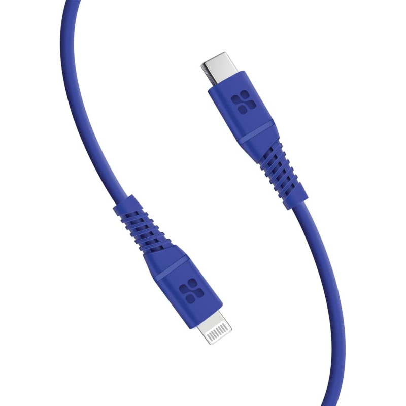 Promate USB-C to Lightning Cable, Apple MFi Certified Lightning Cable with 20W Power Delivery, Blue