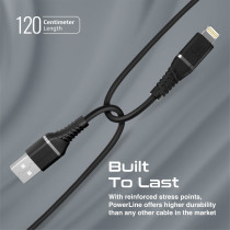 Promate USB-A to Lightning Cable, High Tensile 2.4A Super-Fast USB-A to Lightning Charger, Black
