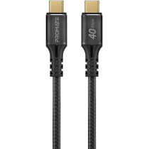 Promate USB-C Cable, Ultra-Fast 240W Power Delivery Thunderbolt 3 Cable with 8K Display Support, Nylon Braided 100cm Cord