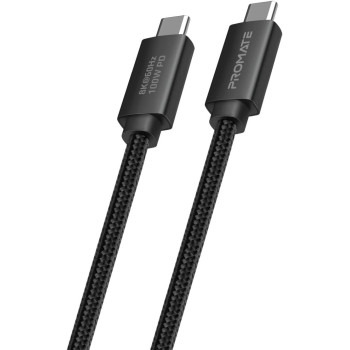 Promate USB-C Cable, Ultra HD 8k 60hz USB4 Type-C Cable with 100W Charging, High-Speed 40Gbps Data Transfer