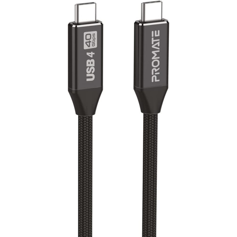Promate USB-C Cable, Ultra HD 8k 60hz USB4 Type-C Cable with 240W Power Delivery