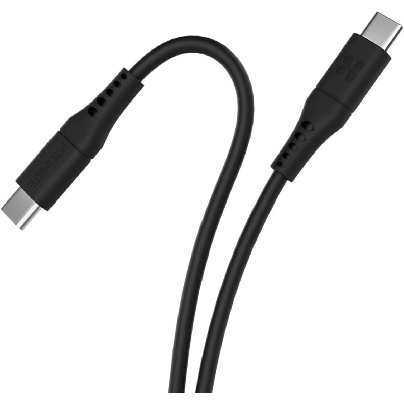 Promate USB-C To USB-C Cable, Premium 60W Power Delivery Fast Charging Type-C Cable with 480Mbps, Black