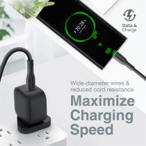Promate USB-C to USB-C Cable, Premium 60W Power Delivery Fast Charging Type-C Cable with 480Mbps Data Sync and 100cm, Black