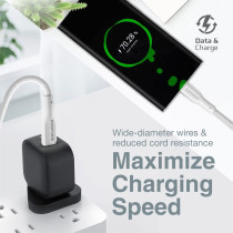 Promate USB-C to USB-C Cable, Premium 60W Power Delivery Fast Charging Type-C Cable Anti-Tangle Silicone Cord, White
