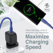 Promate USB-C to USB-C Cable, Premium 60W Power Delivery Fast Charging Type-C Cable, Navy