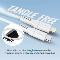 Promate USB-C to Lightning Cable, Fast-Charging 20W Power Delivery Type-C to Lightning Soft Silicone Cord