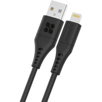 Promate USB-A to Lightning Cable, Durable 2.4A USB-A to Lightning Charging Cable with 480 Mbps Data Sync, Black