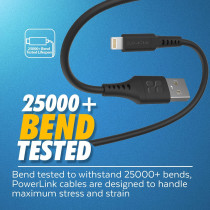 Promate USB-A to Lightning Cable, Durable 2.4A USB-A to Lightning Charging Cable with 480 Mbps Data Sync, Black
