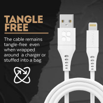Promate USB-A to Lightning Cable, Durable 2.4A USB-A to Lightning Charging Cable with 480 Mbps Data, White