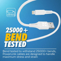 Promate USB-A to Lightning Cable, Durable 2.4A USB-A to Lightning Charging Cable with 480 Mbps Data, White