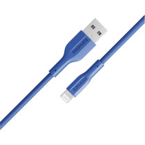 Promate USB-A to Lightning Cable, Durable 10W USB-A to Lightning Charger with 480 Mbps Data Transfer, Navy