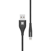 Promate iPhone Charging Cable, Premium Fabric Braided Lightning to USB-A Cable with 2.4A