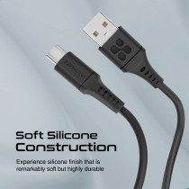 Promate USB-C Cable, Fast-Charging 5V/3A USB-A to Type-C Cable with 480 Mbps Data Sync, 200cm, Black