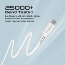 Promate USB to USB-C Cable, Durable Silicone Type-C Charging Cable with 3A Fast Charging, White