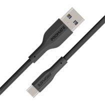 Promate USB to USB-C Cable, Durable Silicone Type-C Charging Cable with 2A, 480 Mbps Data Sync, Black