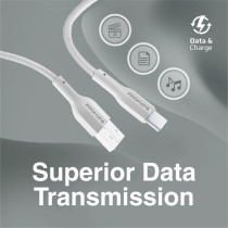Promate USB to USB-C Cable, Durable Silicone Type-C Charging Cable with 2A Fast Charging, White