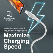 Promate USB to USB-C Cable, Durable Silicone Type-C Charging Cable with 2A Fast Charging, White
