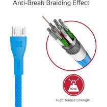 Promate Fast Charging Micro-USB Cable, Premium 2A Android High-Speed Sync and Charge Cord, Blue