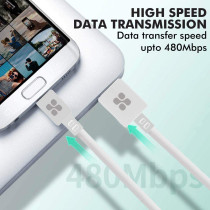 Promate Micro USB Android Charger, Premium Micro USB 1.2m Tangle Free Cable with 1.8A,White