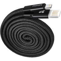 Promate Auto-Rolling Lightning Cable, Durable Aluminium Alloy Auto-Rolling Reversible (Gold)
